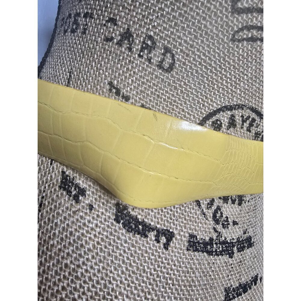 Vintage Yellow Bonded Leather Croc Python Chunky Belt - Picture 4 of 13